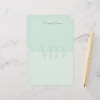 Seafoam Green Personalized Stationery Paper