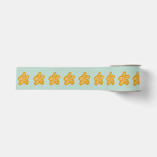 Seafoam Green Princess Golden Flowers Birthday Grosgrain Ribbon