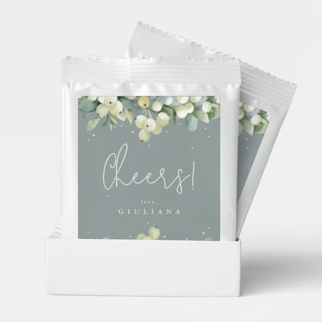 Seafoam Green Snowberry+Eucalyptus Bridal Shower Margarita Drink Mix (Pair)
