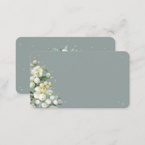 Seafoam Green SnowberryEucalyptus Wedding Flat Place Card