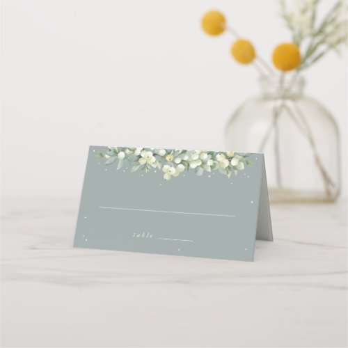 Seafoam Green SnowberryEucalyptus Wedding Place Card