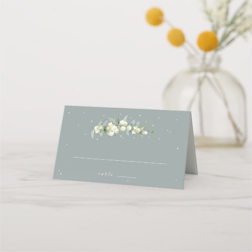 Seafoam Green SnowberryEucalyptus Wedding Place Card