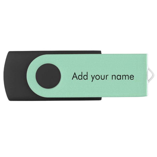 Seafoam Green Solid Color Flash Drive (Front)