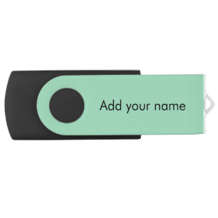 Seafoam Green Solid Color Flash Drive