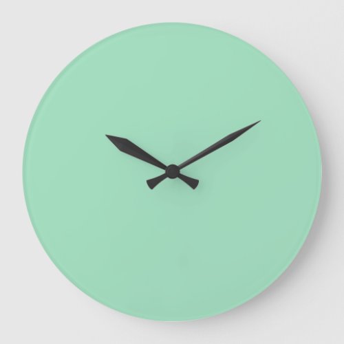 Seafoam Green Solid Color Large Clock