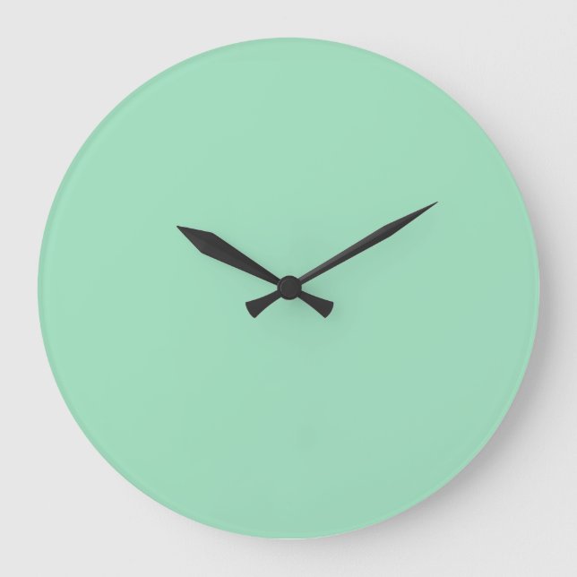 Seafoam Green Solid Color Large Clock (Front)