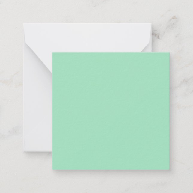 Seafoam Green Solid Color Note Card (Front)