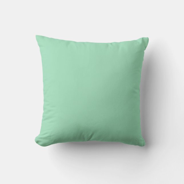 Seafoam Green Solid Color Throw Pillow (Front)