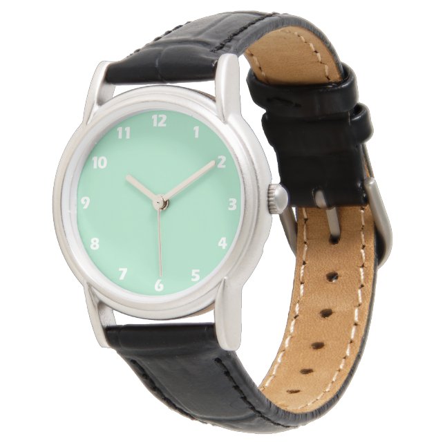 Seafoam Green Solid Color Watch (Angled)