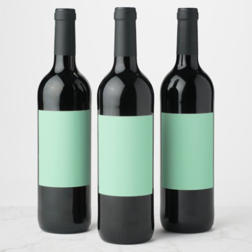 Seafoam Green Solid Color Wine Label