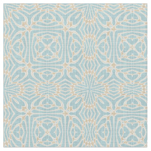 Seafoam Green Taupe Beige Brown Batik Pattern Fabric