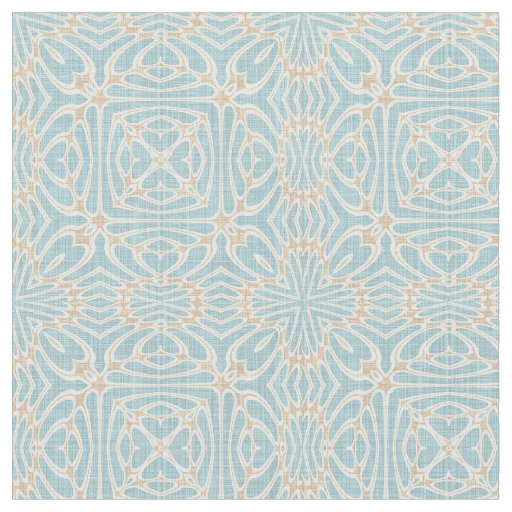 Seafoam Green Taupe Beige Brown Batik Pattern Fabric