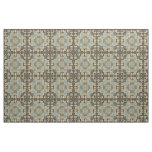 Seafoam Green Taupe Beige Dark Brown Ethnic Look Fabric