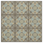 Seafoam Green Taupe Beige Dark Brown Ethnic Look Fabric
