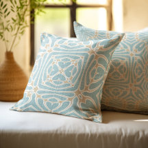 Seafoam Green Taupe Brown Hip Bohemian Bali Art