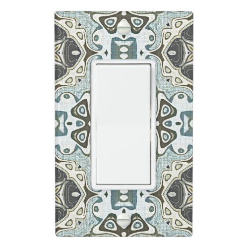 Seafoam Green Teal Turquoise Bohemian Tribe Art Light Switch Cover