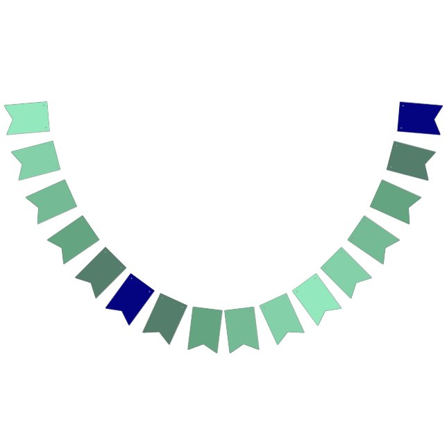 Seafoam Green to Navy Blue Gradient  Bunting Flags (All)