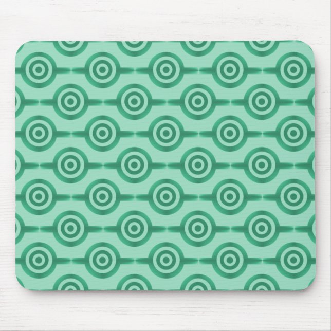 Seafoam Green Trendy Circles Mousepad (Front)