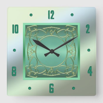 Seafoam Green Wall Clock by sagart1952 at Zazzle