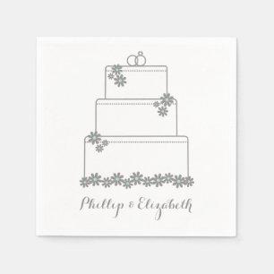 Seafoam Green Wedding Cake Napkins