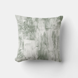 Seafoam Green & White Abstract Decor Pillow