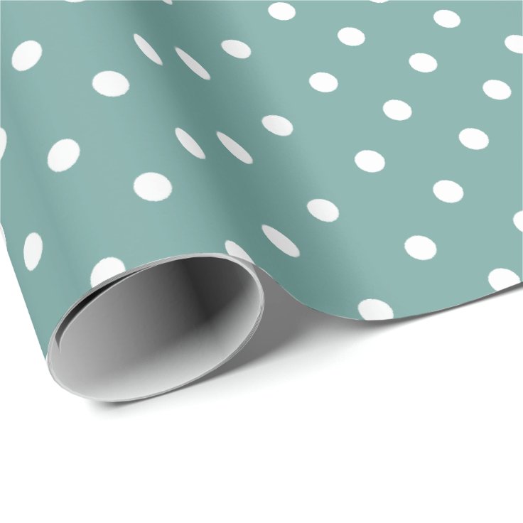 Seafoam Green White Polka Dot Wrapping Paper Zazzle