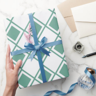 Seafoam Harlequin Wrapping Paper