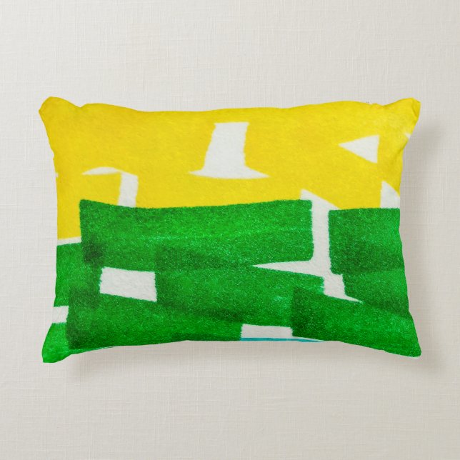 Seafoam Lilac Boho Hand Drawn Stroke. Fuchsia Hot  Accent Pillow (Front)