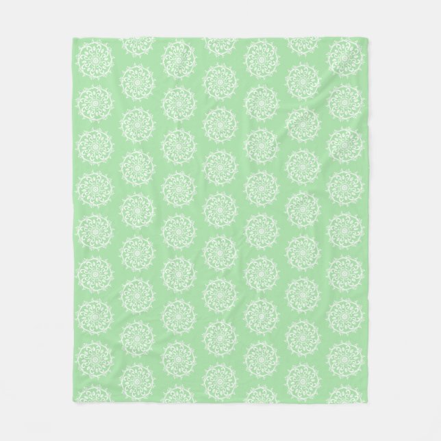 Seafoam Mandala Fleece Blanket (Front)