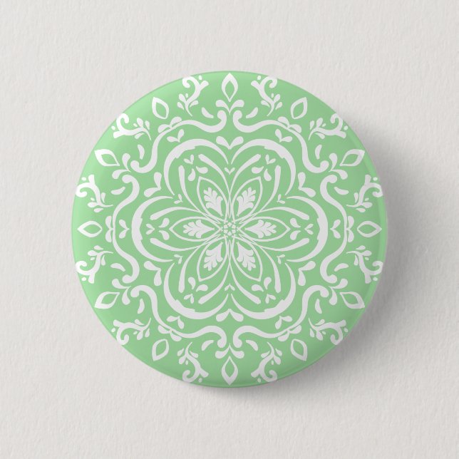 Seafoam Mandala Pinback Button (Front)