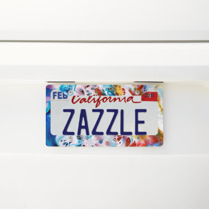 Seafoam marble license plate frame
