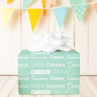Seafoam Mint Green Birthday Personalized Name