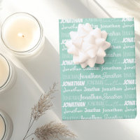 Seafoam Mint Green Birthday Personalized Name