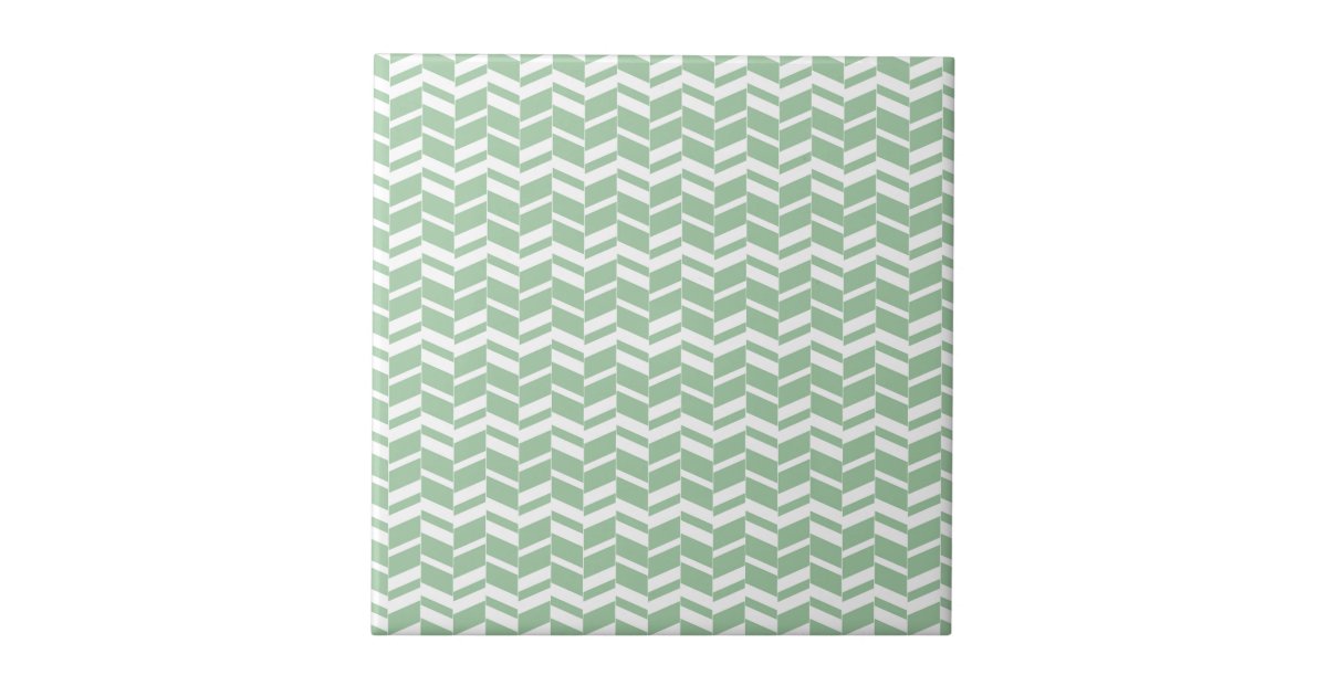 Seafoam Mint Green Herringbone Lines, Seafoam Green Floor Tile