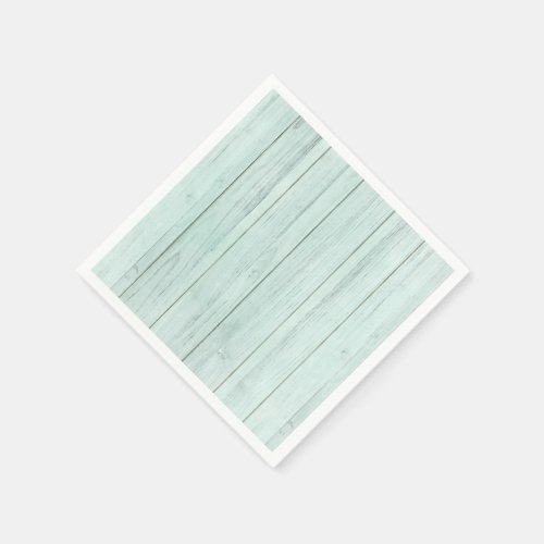 Seafoam Mint Green Pastel Turquoise Rustic Wood Napkins