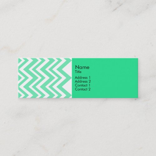 Seafoam Mint Green Zigzgag Pattern Business Card Template