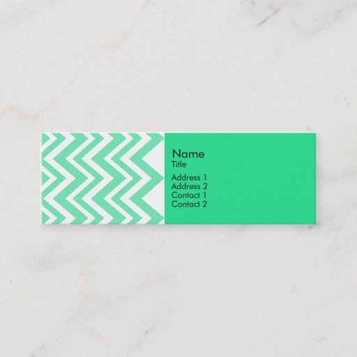 Customizable Seafoam Mint Green Zigzgag Pattern Business Card Template