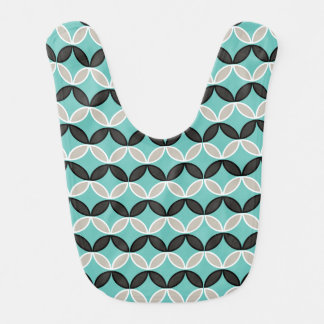 Seafoam patterned bib with pink on reverse