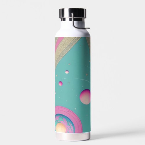 SeafoamPink Celestial Fantasy Design Water Bottle