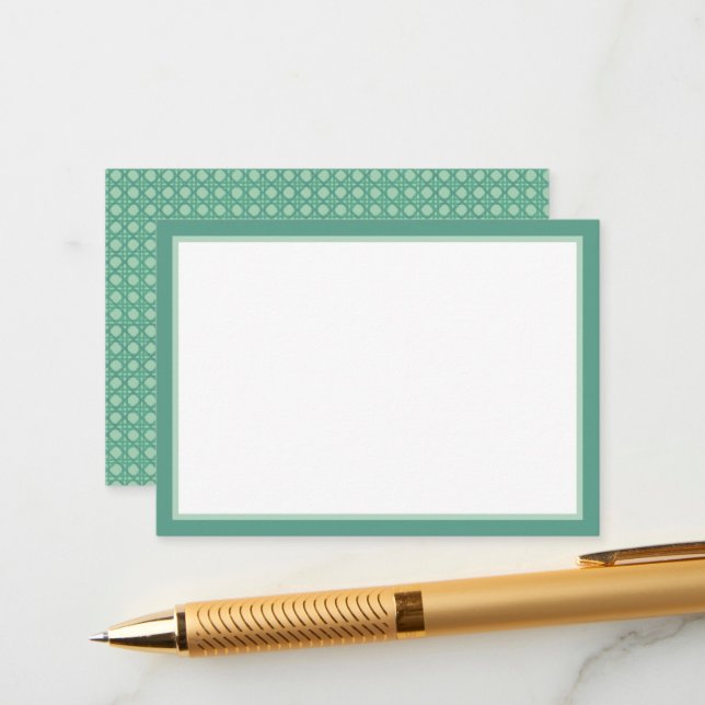 Seafoam Rattan Enclosure Card (Front/Back In Situ)