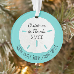 Seafoam Sand Dollar Tropical Christmas Holiday Ornament