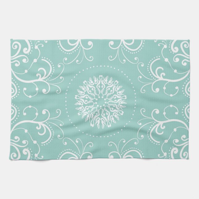 Seafoam Swirl Kitchen Towel (Horizontal)