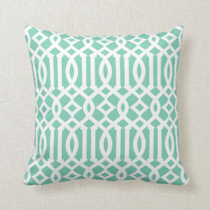Seafoam Trellis   Throw Pillow