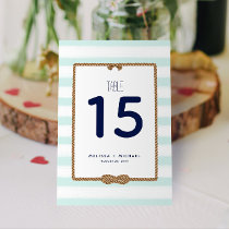 Seafoam White Nautical Knot 3.5x5.0 Table Number
