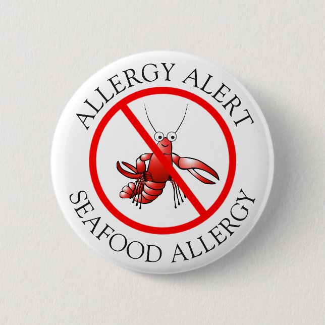 Seafood Allergy Alert Button (Front)
