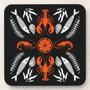 Seafood Art Decor Prints Beverage Coaster