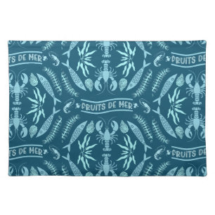 Seafood Art Decor Prints Cloth Placemat