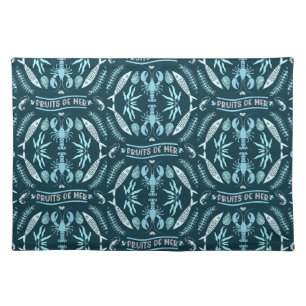 Seafood Art Decor Prints Cloth Placemat