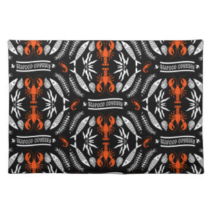 Seafood Art Decor Prints Cloth Placemat