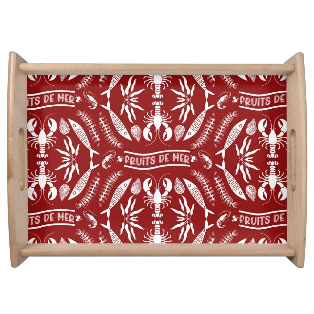 Seafood Art Decor Prints Serving Tray (Front)